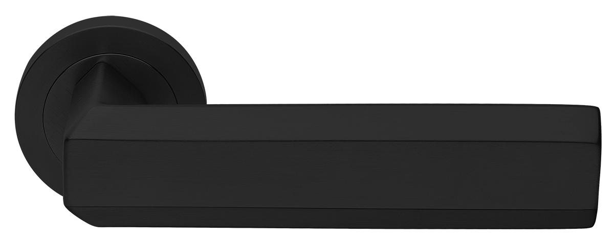 Ручка дверная HARMONY R2 NERO раздельная на круглой розетке, цвет - черный фото купить Новосибирск