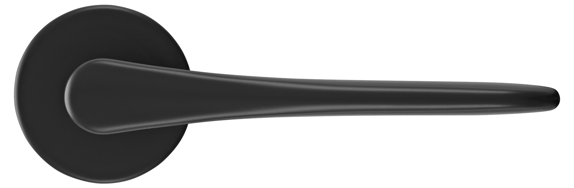 Ручка дверная AULA R5 NERO-ST на круглой розетке 7мм, цвет -  черный soft-touch фото купить в Новосибирске