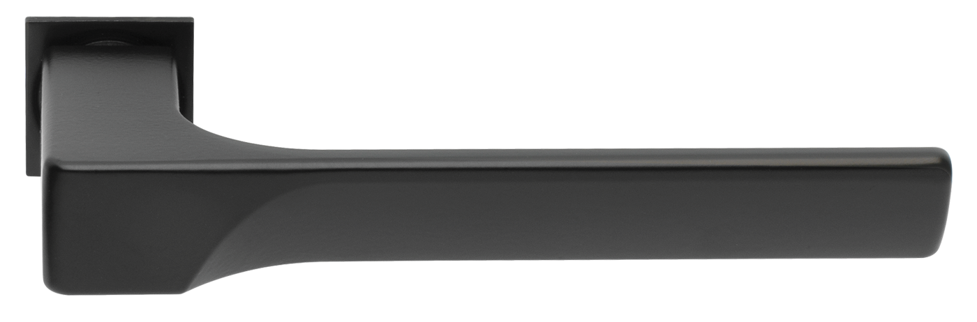 Ручка дверная FIORD-SM NERO-ST, с невидимой квадратной розеткой, цвет - черный soft-touch фото купить Новосибирск