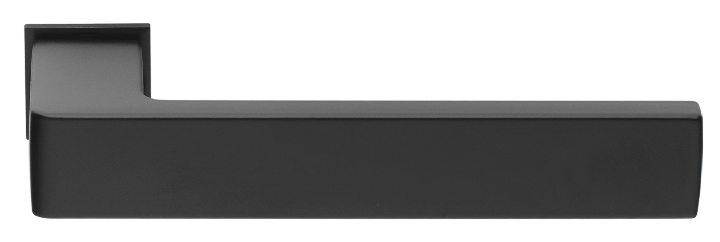 Ручка дверная HORIZONT-SM NERO-ST с невидимой квадратной розеткой, цвет - черный soft-touch фото купить Новосибирск