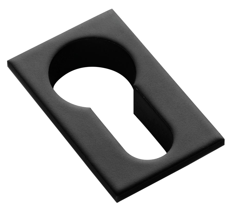 Накладка на евроцилиндр LUX-KH-SM NERO-ST квадратная невидимая, цвет - черный soft-touch фото купить Новосибирск