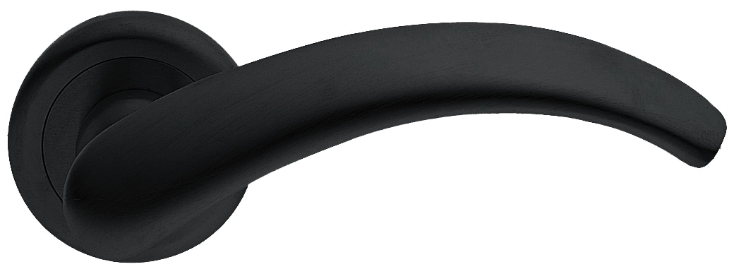 Ручка дверная ARCH R4 NERO раздельная на круглой розетке, цвет - черный фото купить Новосибирск