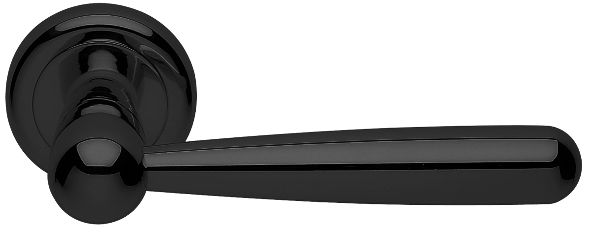 Ручка дверная PINOKKIO R4 NERO раздельная на круглой розетке, цвет - черный фото купить Новосибирск