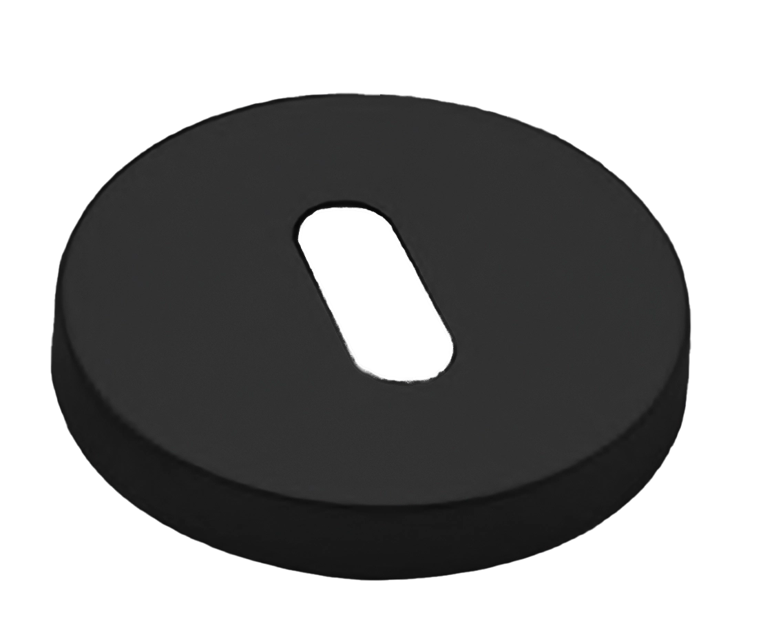 Накладка на ключевой цилиндр LUX-FK-R6 NERO на круглой розетке под ключ буратино, цвет - черный фото купить Новосибирск