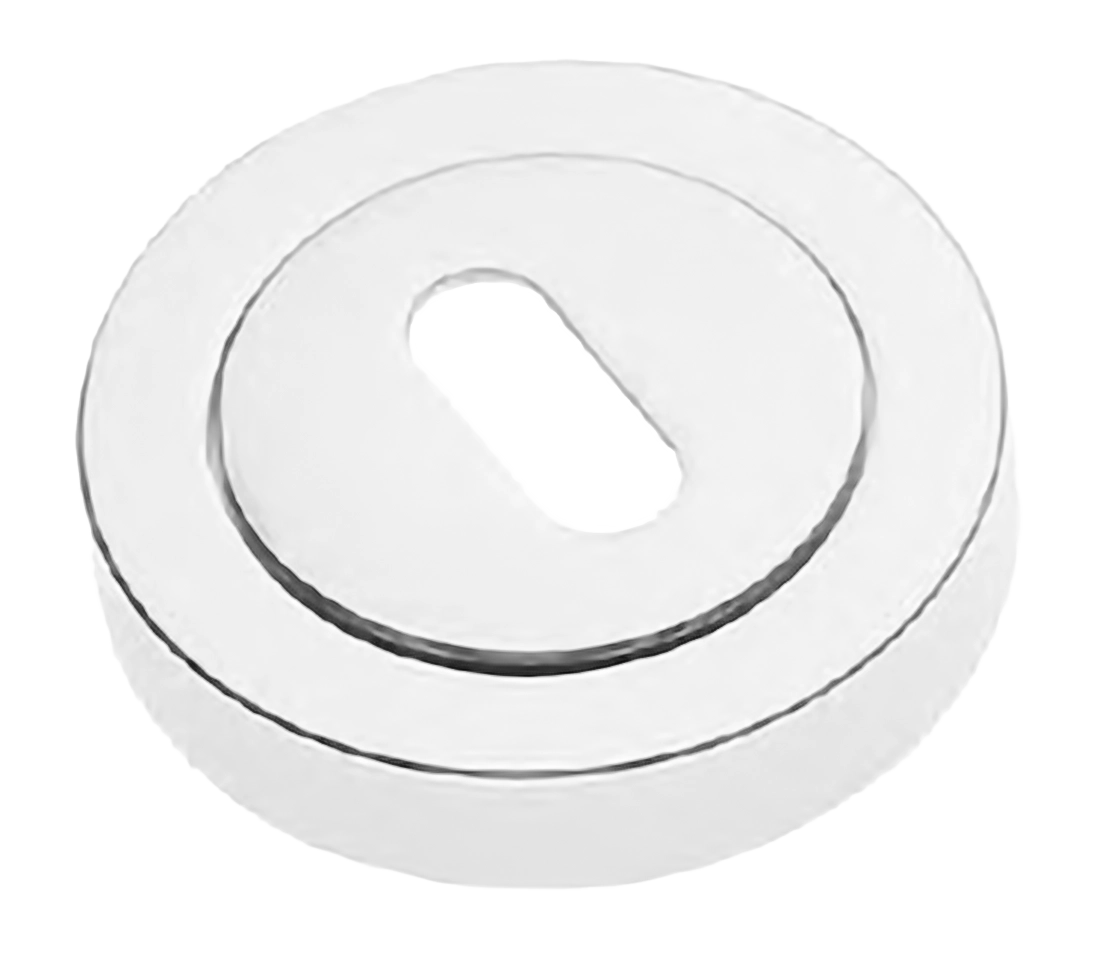 Накладка на ключевой цилиндр LUX-FK-R2 BIA на круглой розетке под ключ буратино, цвет - белый фото купить Новосибирск