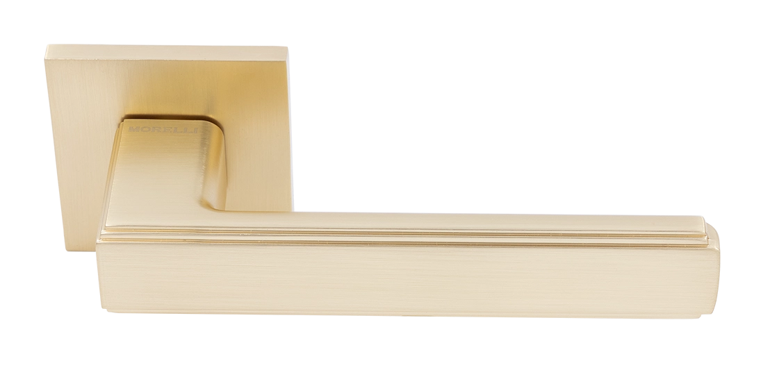 Ручка дверная MH-64-S6 MSG STEPS на квадратной розетке 6 мм, цвет матовое сатинированное золото фото купить Новосибирск
