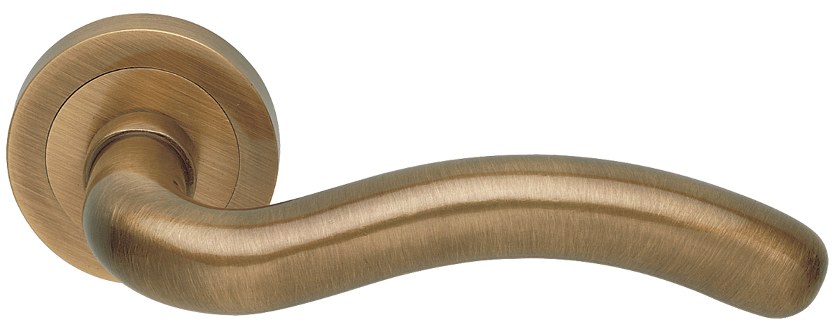 Ручка дверная SNAKE R2 BGO раздельная на круглой розетке, цвет - матовая бронза фото купить в Новосибирске