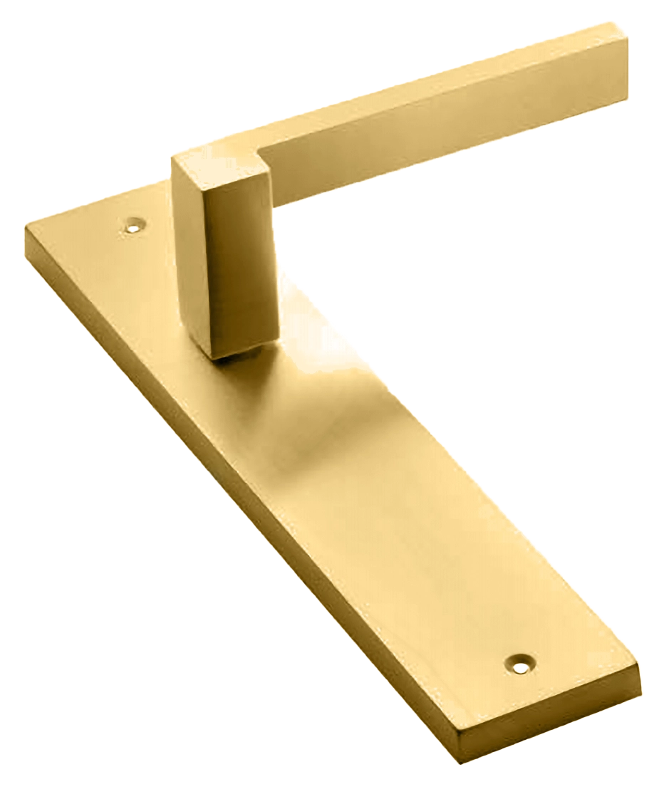 Ручка дверная на планке STONE PL OSA, цвет матовое золото, латунь фото купить в Новосибирске