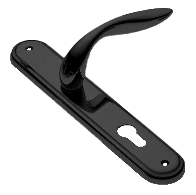 Ручка дверная на планке LEON PL NERO, цвет черный, латунь фото купить в Новосибирске