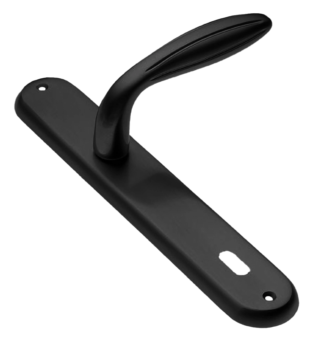 Ручка дверная на планке BUD PL NERO, цвет черный, латунь фото купить в Новосибирске