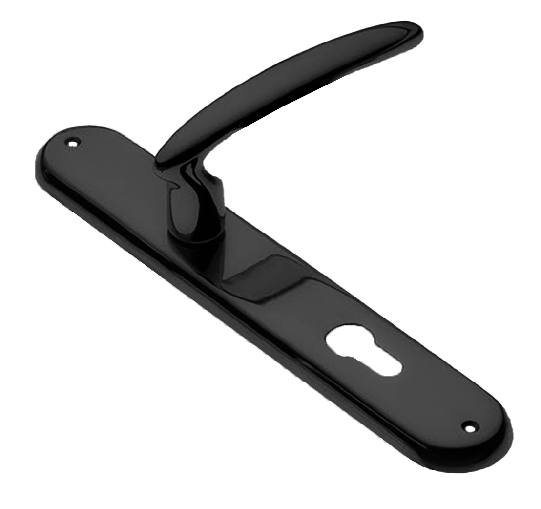 Ручка дверная на планке FLAMINGO PL NERO, цвет черный, латунь фото купить в Новосибирске