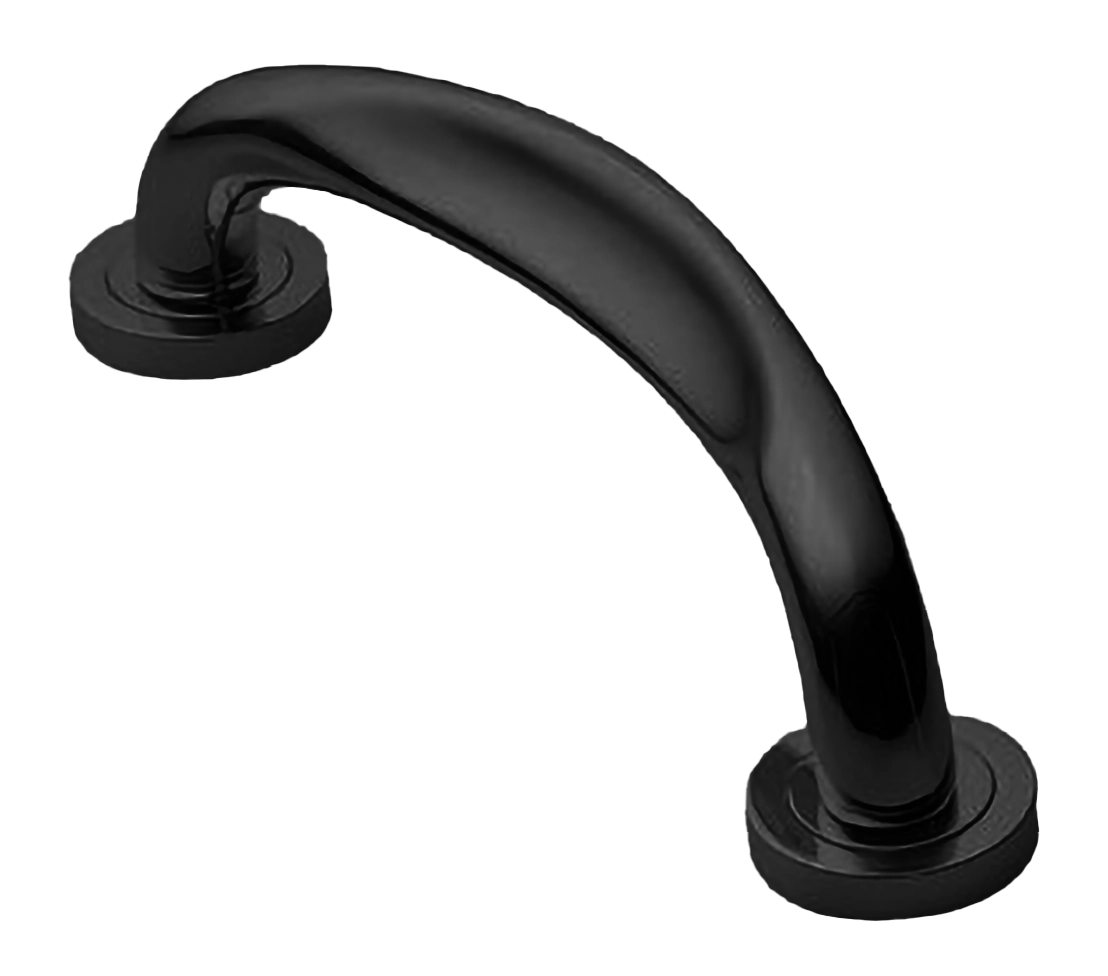 Ручка-скоба дверная RAFT PH NERO на круглой розетке, цвет черный, латунь фото купить в Новосибирске