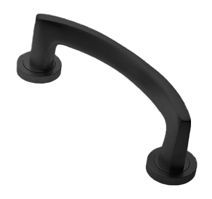 Ручка-скоба дверная WIND PH NERO на круглой розетке, цвет черный, латунь фото morelli Новосибирск