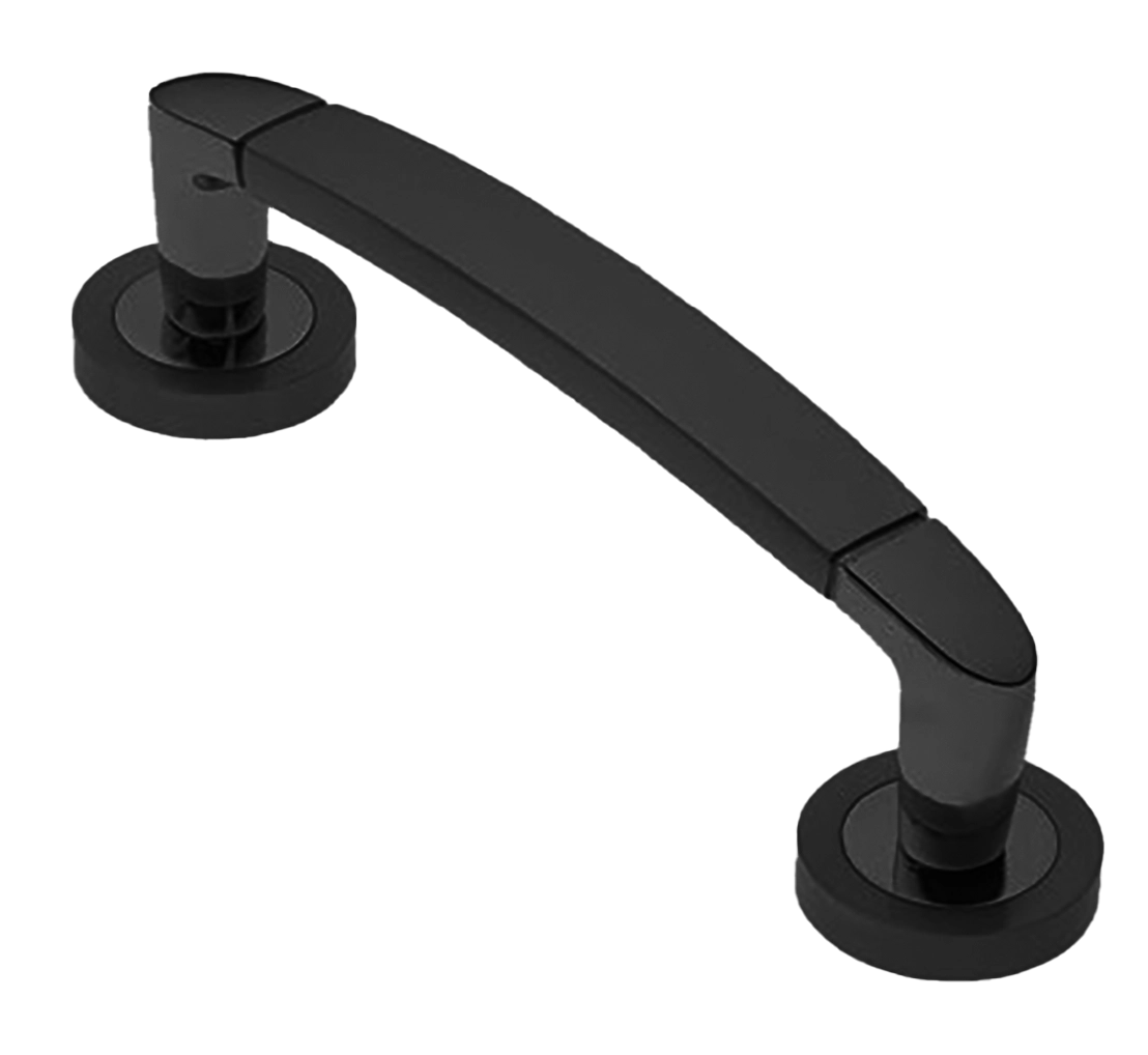 Ручка-скоба дверная SAIL PH NERO на круглой розетке, цвет черный, латунь фото купить в Новосибирске