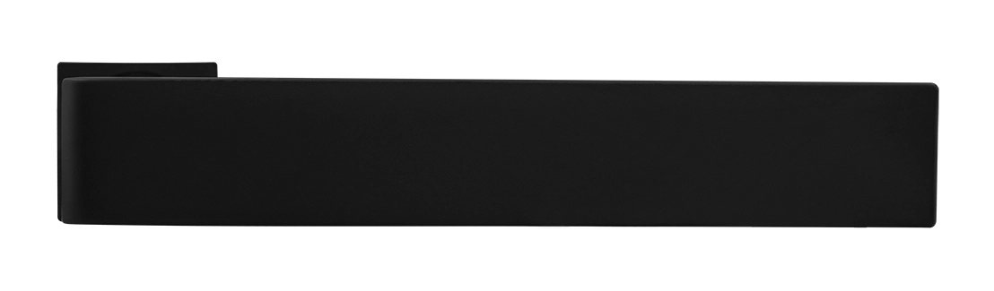 Ручка дверная HORIZONT-SM NERO-ST с невидимой квадратной розеткой, цвет черный soft-touch, ЦАМ фото купить в Новосибирске