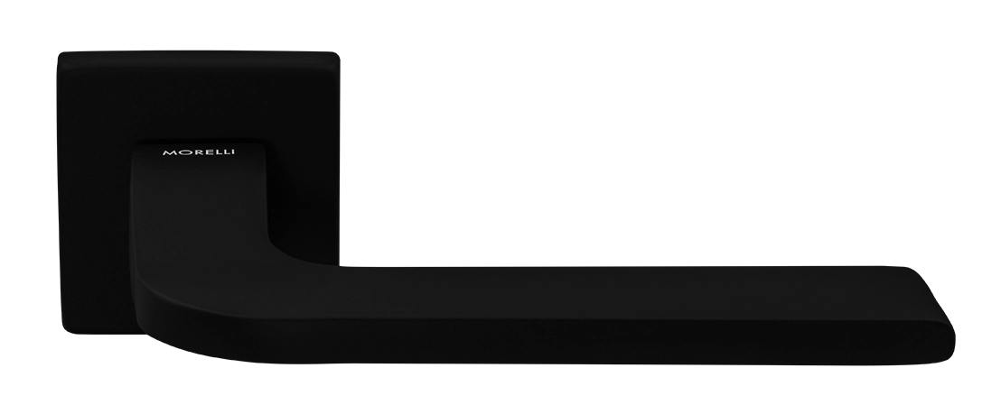 Ручка дверная SPUTNIK S5 NERO-ST на квадратной розетке, цвет черный soft-touch, ЦАМ фото купить в Новосибирске