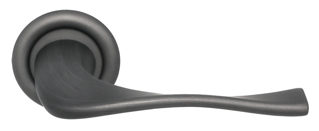 Ручка дверная SKYSCRAPER R7 SST на круглой розетке, цвет Летняя гроза/Summer Storm фото фурнитура Новосибирск