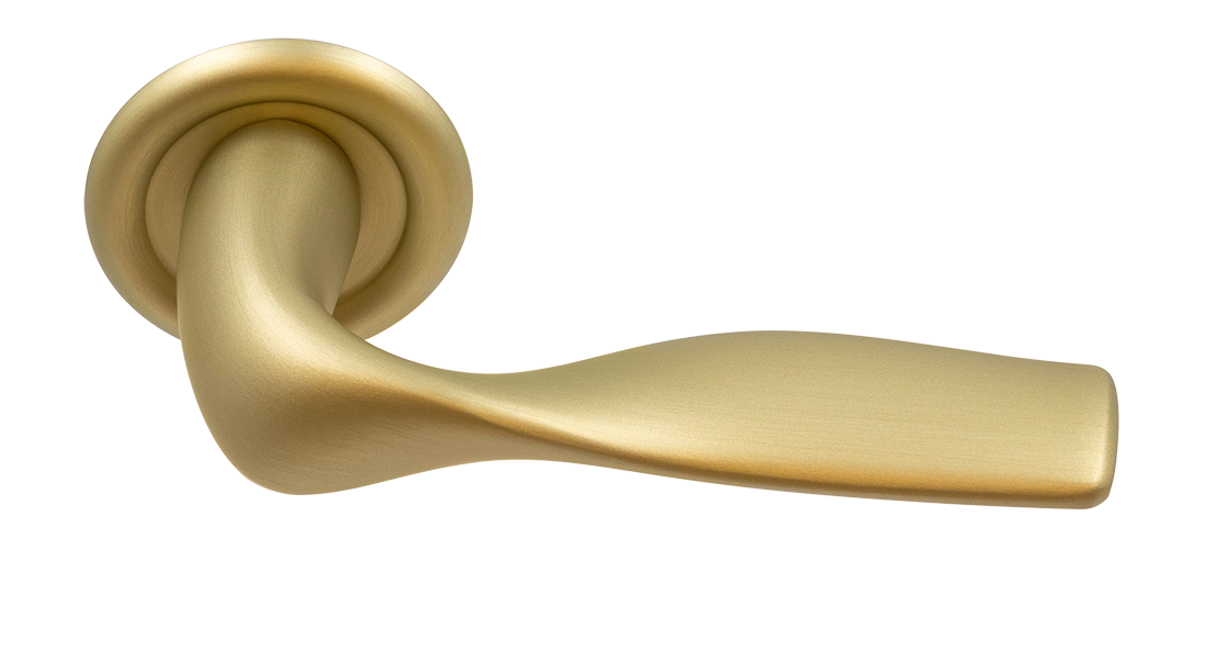 Ручка дверная LVB R7 AH на круглой розетке, цвет Осенний мёд/Autumn Honey фото купить Новосибирск