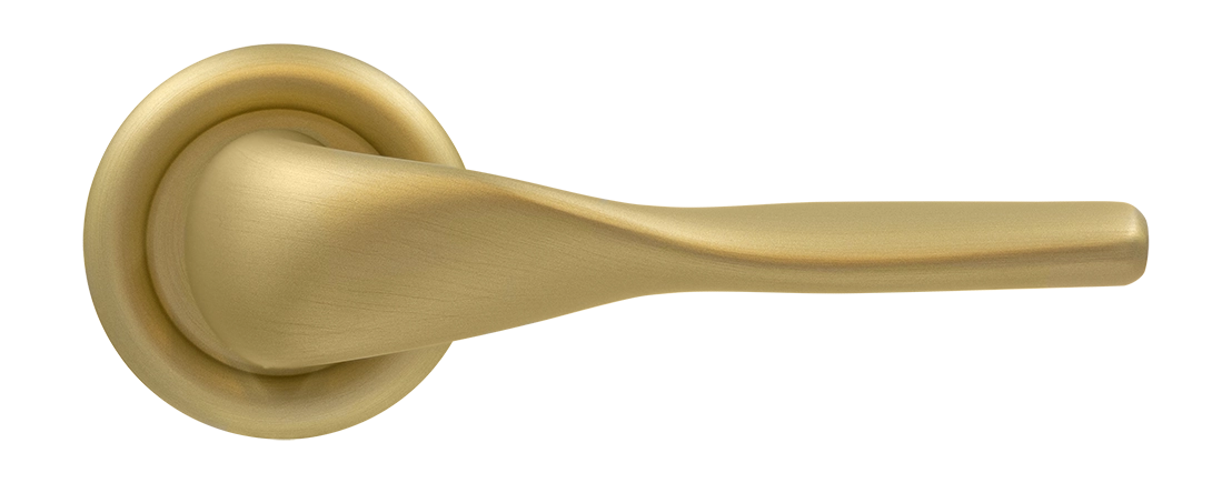 Ручка дверная LVB R7 AH на круглой розетке, цвет Осенний мёд/Autumn Honey фото купить в Новосибирске