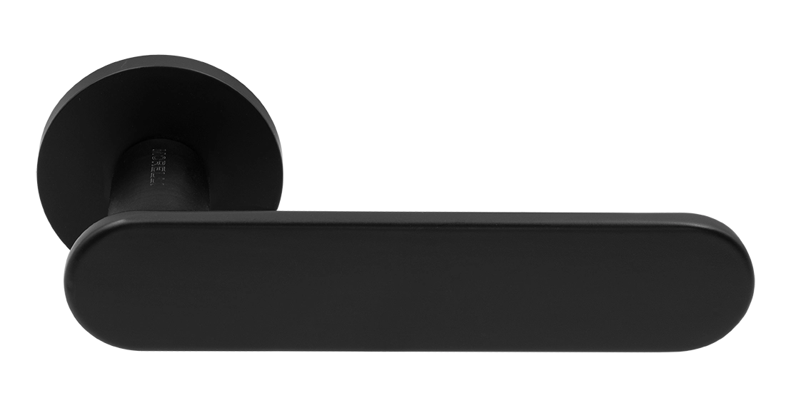 Ручка дверная MH-65-R6 R6 SEMPIONE BL на круглой розетке, цвет черный фото купить Новосибирск