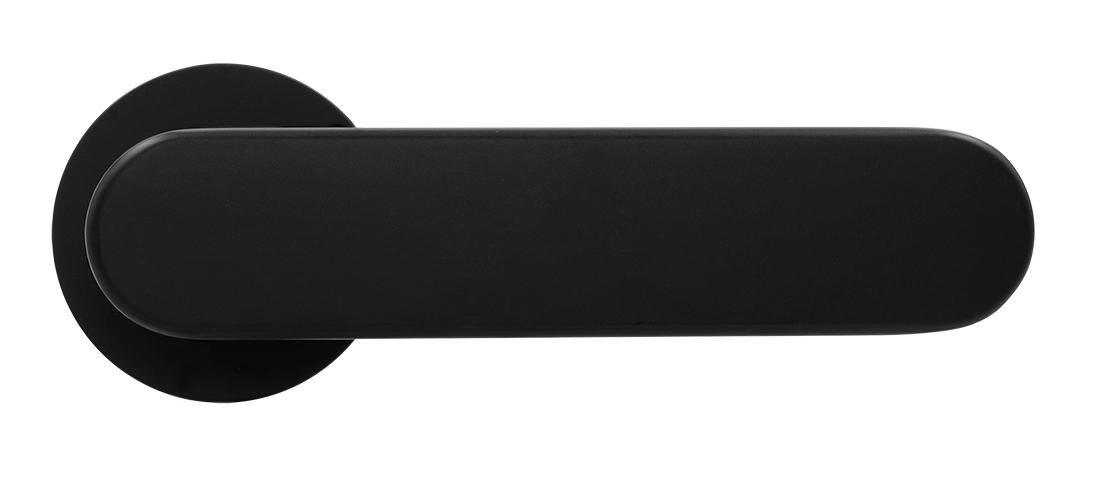 Ручка дверная MH-65-R6 R6 SEMPIONE BL на круглой розетке, цвет черный фото купить в Новосибирске