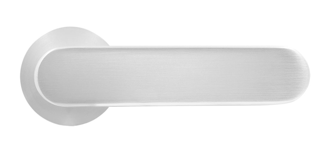 Ручка дверная MH-65-R6 SEMPIONE SC на круглой розетке, цвет матовый хром фото купить в Новосибирске