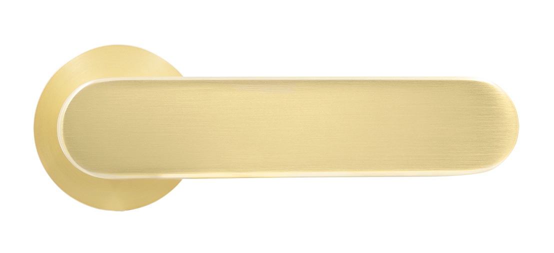 Ручка дверная MH-65-R6 SEMPIONE MSG на круглой розетке, цвет матовое сатинированное золото фото купить в Новосибирске