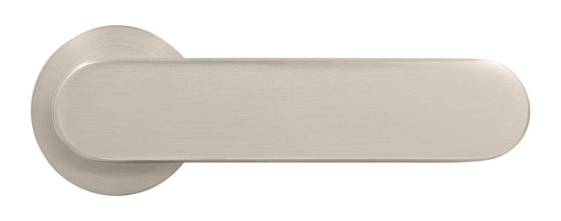 Ручка дверная MH-65-R6 SEMPIONE MSN на круглой розетке, цвет матовый сатинированный никель фото купить в Новосибирске