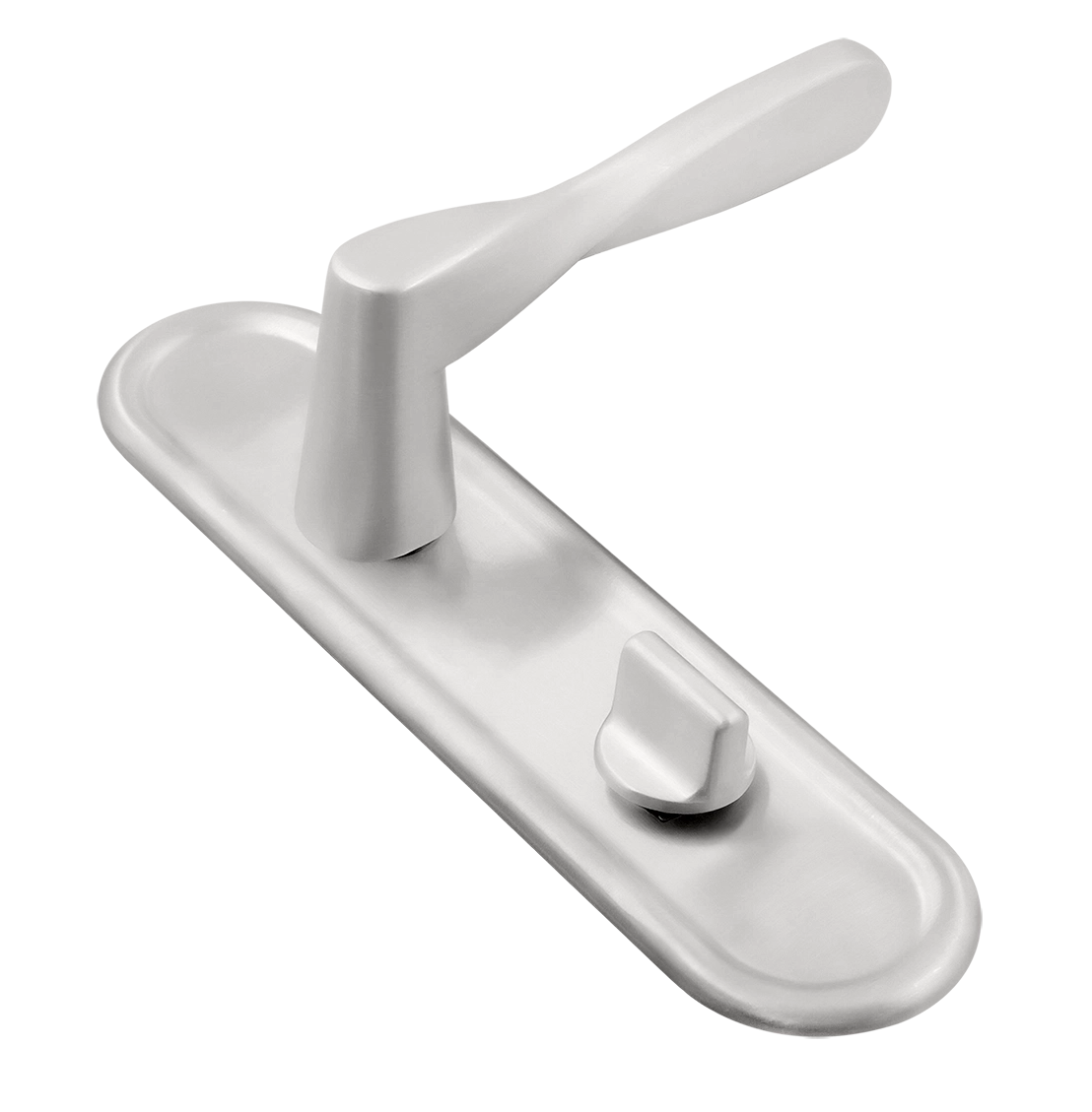 Ручка дверная THE OLYMPICS PLR WC SSW на планке под сантехническую завертку, цвет Стокгольмский снегопад/Stockholm Snowfall фото купить Новосибирск