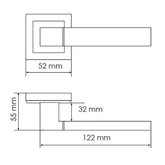 Комплект дверных ручек MH-28 BL-S + сантехническая завертка MH-WC-S BL + защёлка бесшумная 1895P BL + петли врезные универсальные MSN 100X70X2.5-4BB BL (2шт), цвет черный фото купить в Новосибирске