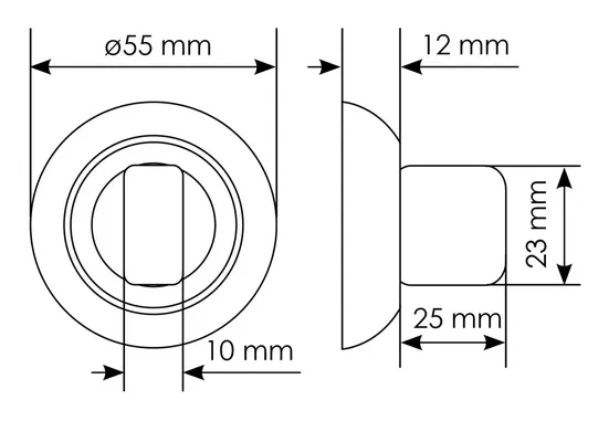 Комплект дверных ручек MH-03 BL с заверткой MH-WC BL + магнитный замок M1895 BL, цвет черный  фото дверная фурнитура Новосибирск