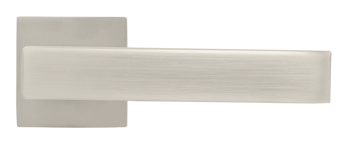 Ручка дверная LOT MH-56-S6 MSN раздельная на квадратной розетке 6 мм, цвет матовый сатинированный никель, ЦАМ фото купить в Новосибирске