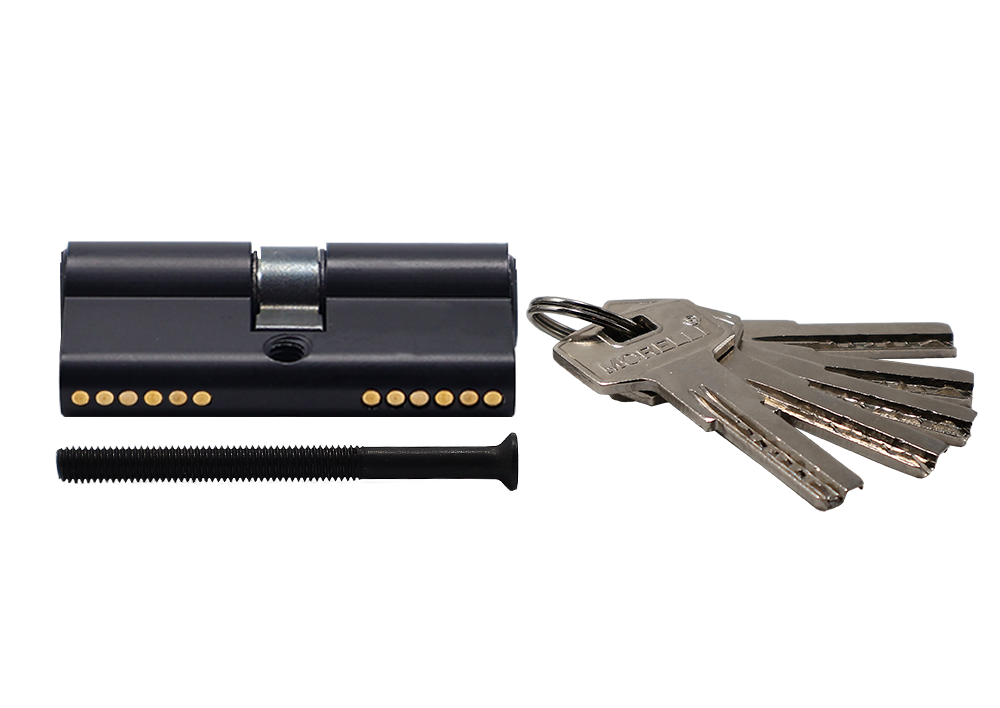 Ключевой цилиндр высокой секретности HS 60C BL (60мм), цвет - черный фото купить в Новосибирске