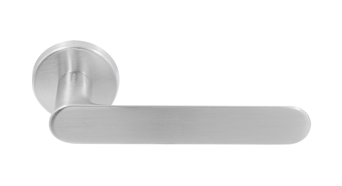 Ручка дверная LE BOAT R5 CSA раздельная на круглой розетке, цвет матовое матовый хром, латунь фото купить Новосибирск