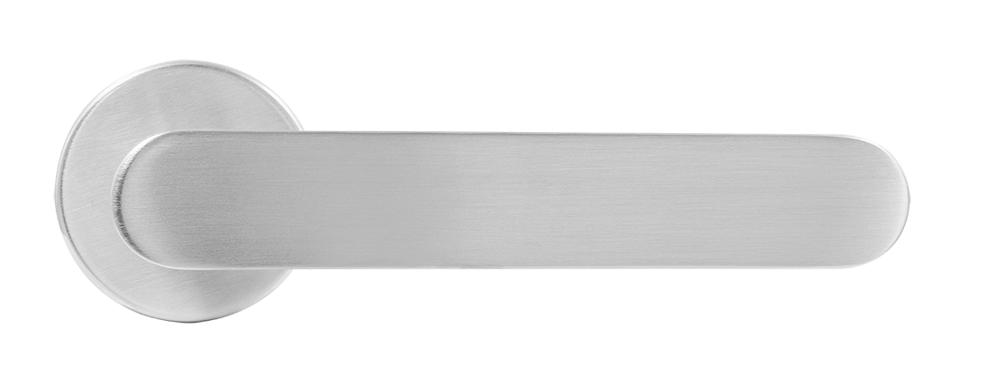 Ручка дверная LE BOAT R5 CSA раздельная на круглой розетке, цвет матовое матовый хром, латунь фото купить в Новосибирске