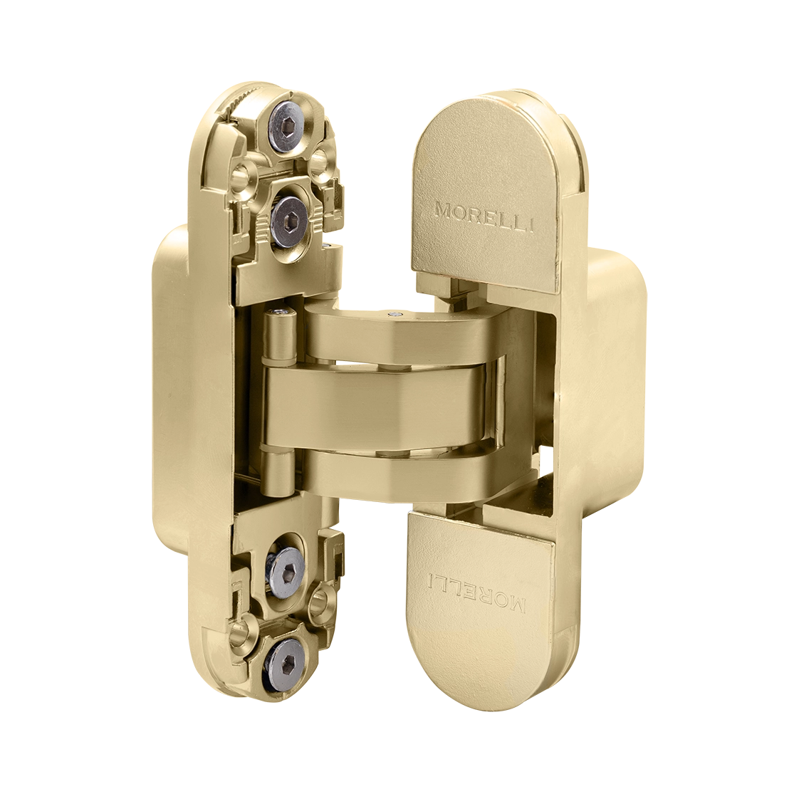 Петля скрытая HH-24 MSG врезная с 3D-регулировкой вес полотна до 40 кг, цвет матовое сатинированное золото фото купить в Новосибирске