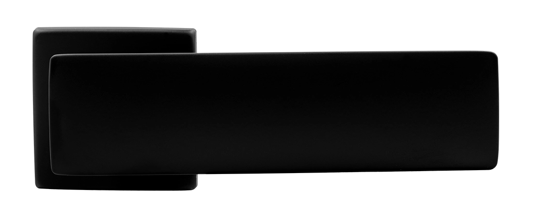 Ручка дверная SPACE S5 NERO-ST на квадратной розетке, цвет черный soft-touch, ЦАМ фото купить в Новосибирске