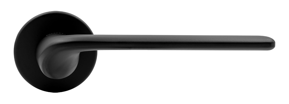 Ручка дверная TOMORROW R5 NERO-ST на круглой розетке, цвет черный soft-touch, ЦАМ фото купить в Новосибирске