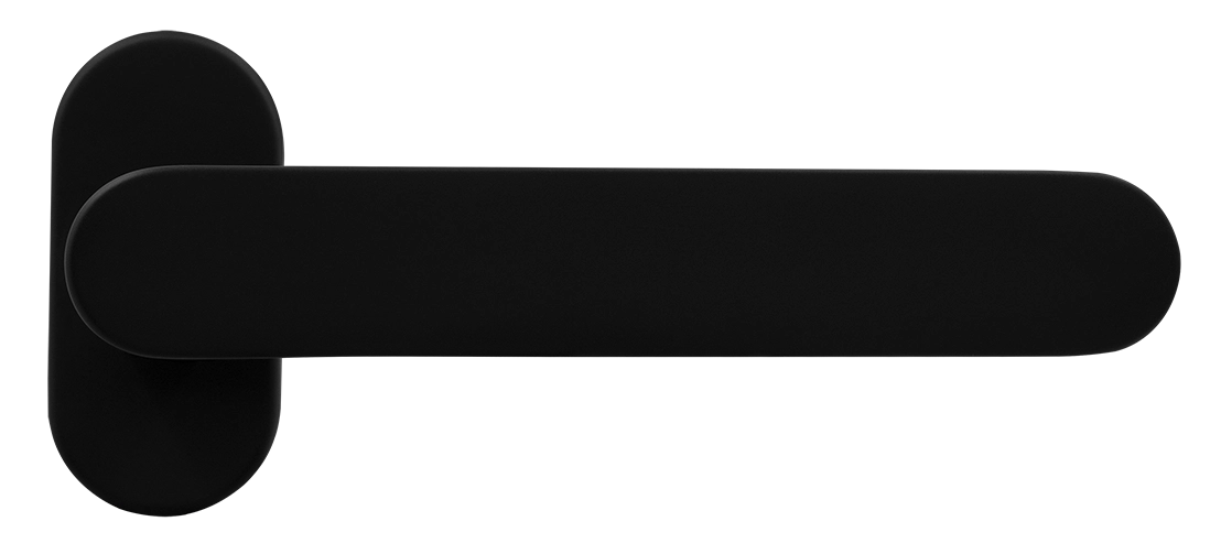 Ручка оконная LE BOAT W1 NERO-ST на прямоугольной розетке, цвет черный soft-touch, латунь фото купить Новосибирск
