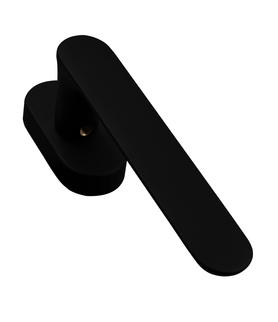Ручка оконная LE BOAT W1 NERO-ST на прямоугольной розетке, цвет черный soft-touch, латунь фото фурнитура Новосибирск