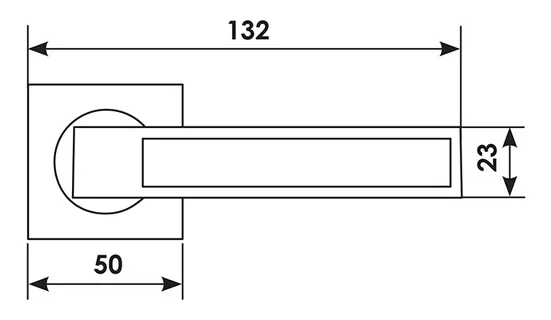 Ручка дверная DOLCE VITA S1 CRO раздельная на квадратной розетке, цвет - хром, латунь фото фурнитура Новосибирск
