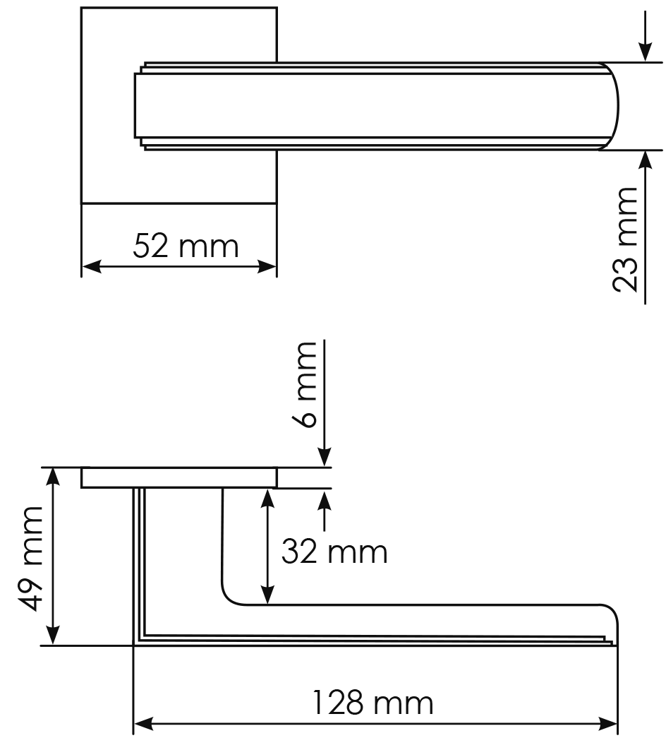 Ручка дверная MH-64-S6 FTG STEPS на квадратной розетке 6 мм, цвет матовое итальянское золото фото фурнитура Новосибирск
