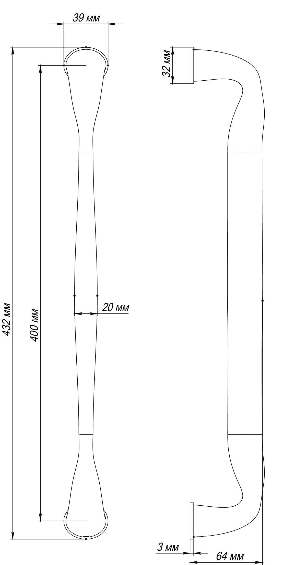 Ручка-скоба LVB PH WF, цвет Зимняя стужа/Winter Frost фото купить в Новосибирске