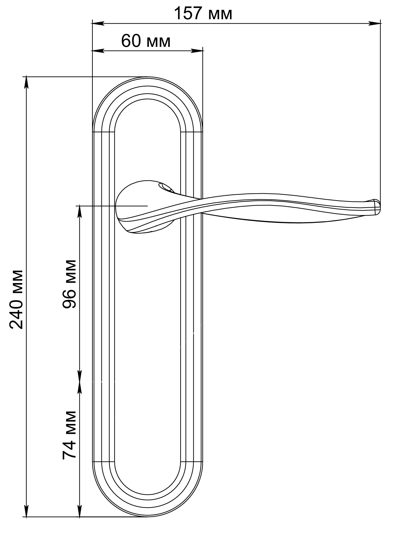 Ручка дверная SKYSCRAPER PLR WF на планке, цвет Зимняя стужа/Winter Frost фото фурнитура Новосибирск