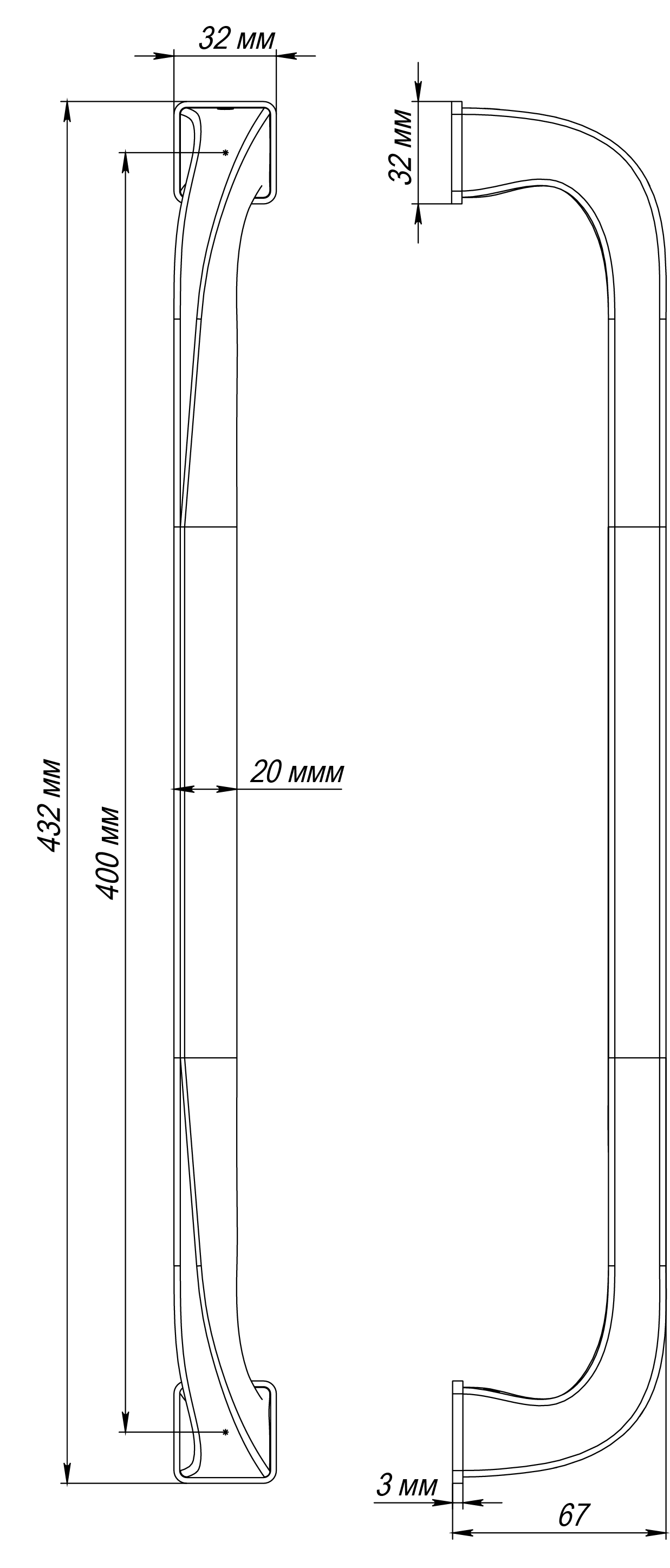 Ручка-скоба WD CONCERT HALL PH SSW, цвет Стокгольмский снегопад/Stockholm Snowfall фото купить в Новосибирске