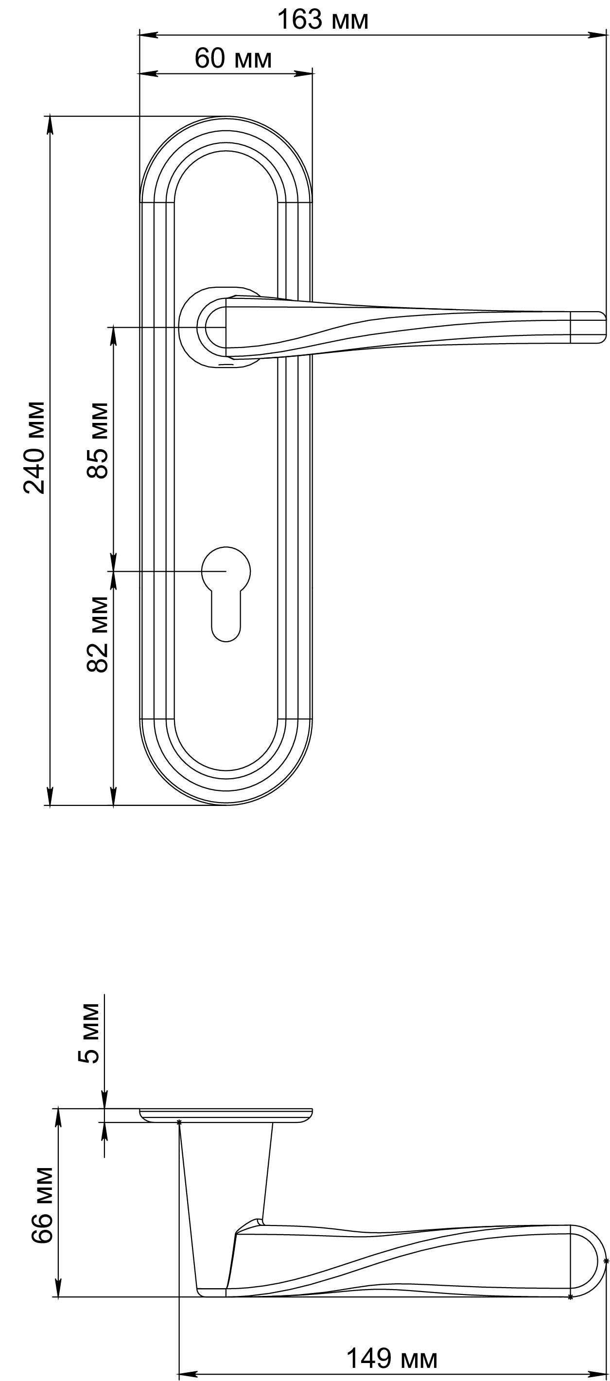 Ручка дверная THE OLYMPICS PLR KH SMI на планке под ключевой цилиндр, цвет Весенняя дымка/Spring Mist фото купить в Новосибирске