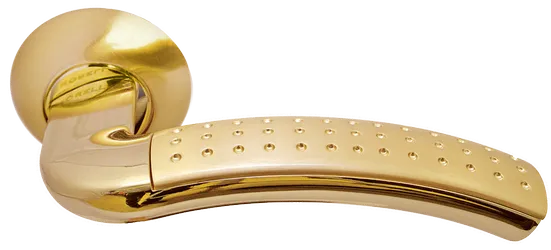 ПАЛАЦЦО, ручка дверная MH-02P SG/GP, цвет мат.золото/золото,с перфорацией фото купить Новосибирск