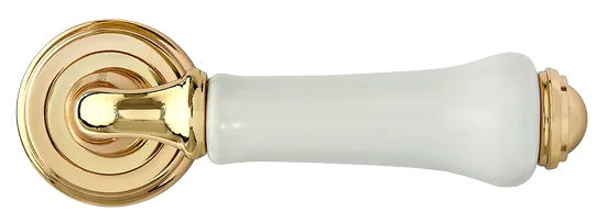 UMBERTO, ручка дверная MH-41-CLASSIC PG/W, цвет - золото/белый фото купить в Новосибирске