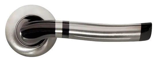 ФОНТАН, ручка дверная MH-04 SN/BN, цвет - бел. никель/черн. никель фото купить в Новосибирске