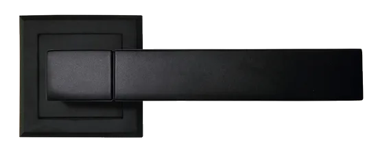 FUKOKU, ручка дверная на квадратной накладке MH-28 BL-S, цвет - черный фото купить в Новосибирске